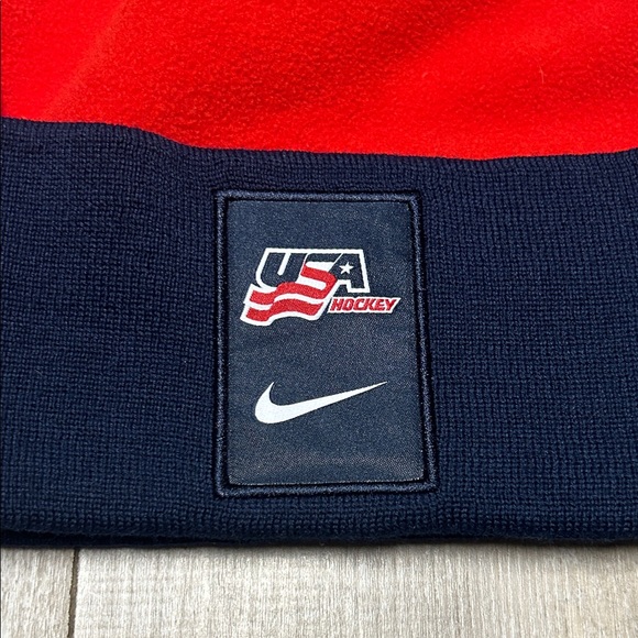 Nike Red and Navy USA Hockey Beanie - Picture 4 of 11